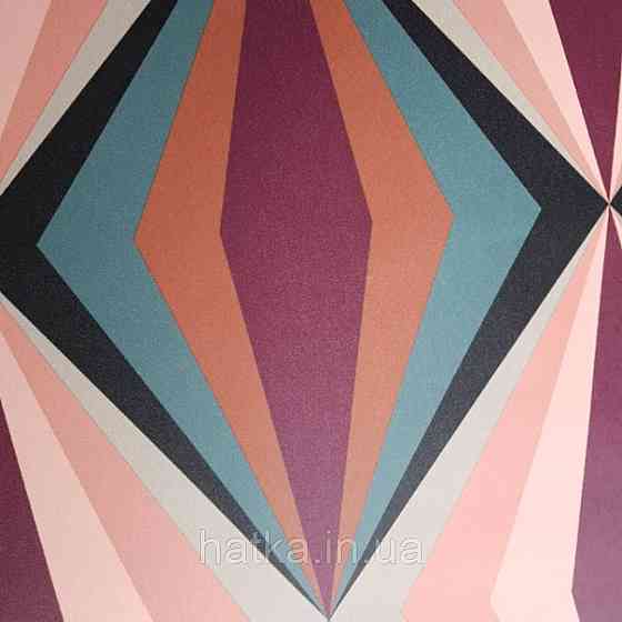 Шпалери вінілові на флізелін Petite Fleur 4 Rasch Texti 288697 на синьому тлі червоні птиці бірюзові квіти Київ