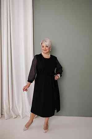 Женское стильное праздничное платье шифон+креп дайвинг 52/54 Одесса