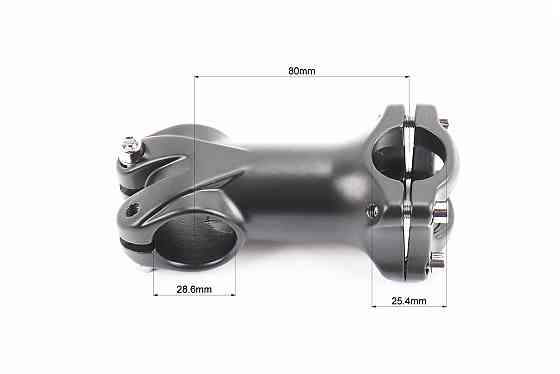Винос керма MTB 28,6x25,4х80мм (6°), алюмінієвий, чорний YL-121 Київ