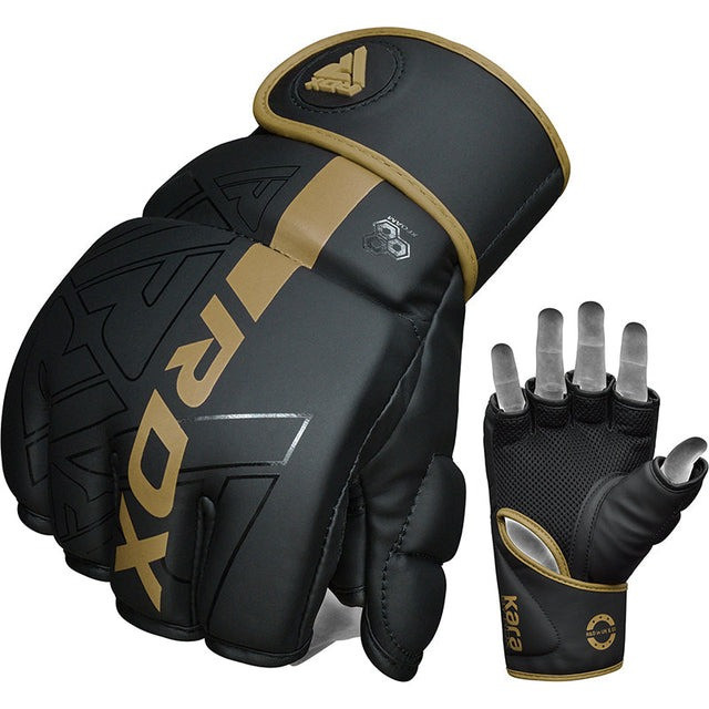 Рукавиці для ММА RDX F6 KARA Matte Golden L (капа у комплекті) Каменское - изображение 7