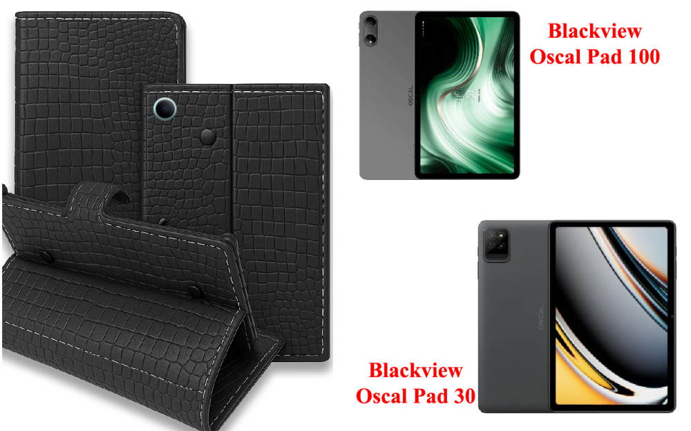 Книжка-трансформер для планшета Blackview Oscal Pad 90, колір Black Krokodil Black Київ - фото 1