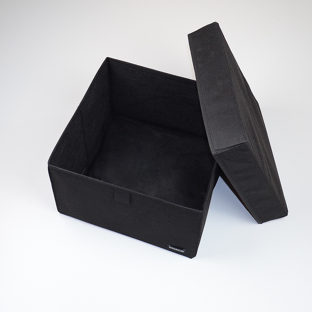 Ящик-органайзер у шафу для зберігання речей з кришкою (Чорний) Суми - фото 3