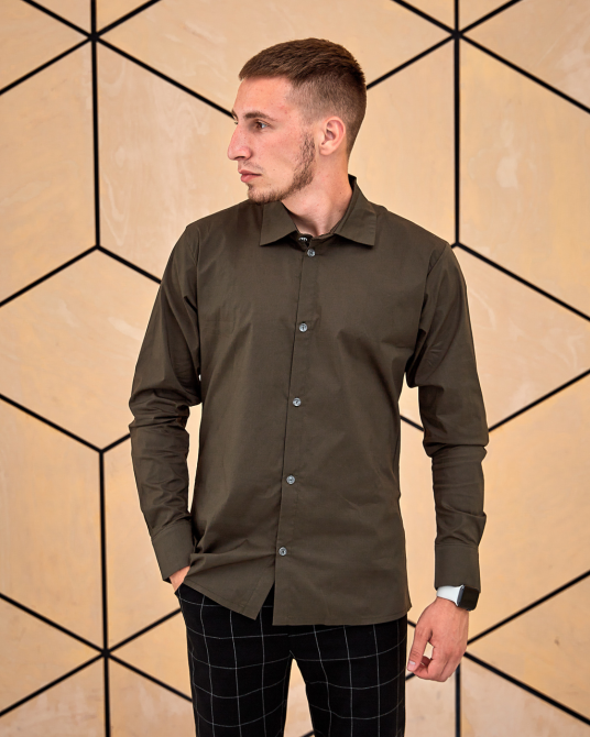 Сорочка чоловіча класична Хакі S Харків - фото 2