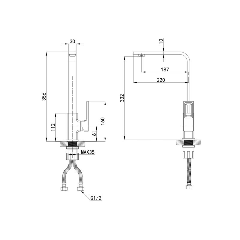 Кухонний змішувач Mixxus Premium DANTE 017 Біло-хромований (MI6796) Харків - фото 2