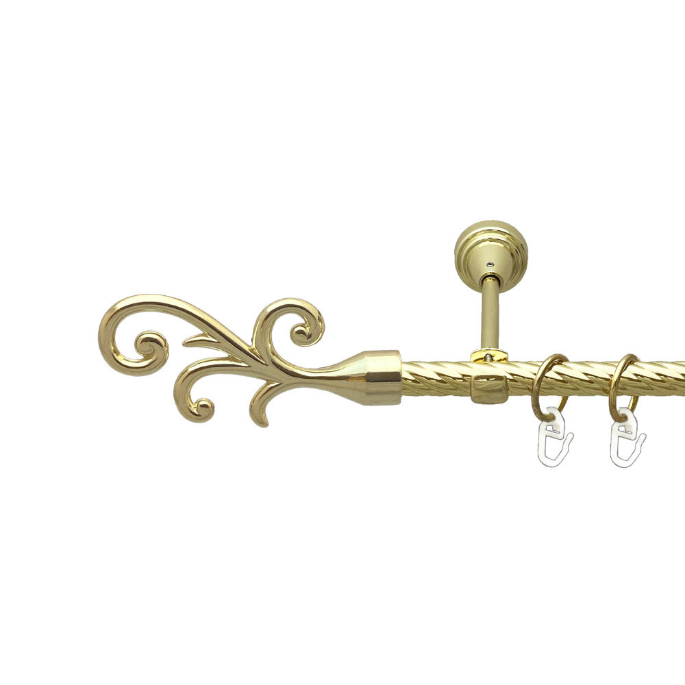 Карниз Orvit Фала металевий однорядний відкритий скручена труба кільце металеве Золото 16 мм 200 см (00-00024865) Львів - фото 1