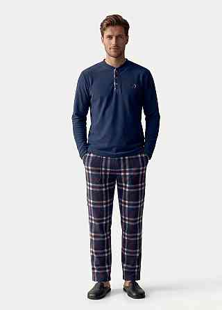 Пижама мужская брюки и лонгслив флис SN3019 XL Киев