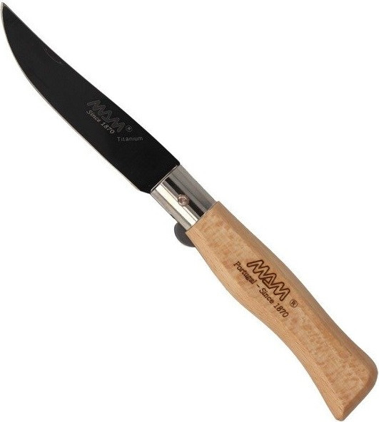 Універсальний Складаний Ніж 9 см MAM "Black Titanium" Beech Wood (2109) Нержавіюча сталь Нововолинськ - фото 1