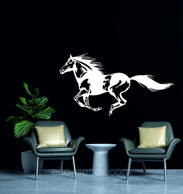 Декоративне настінне Панно «Кінь», Декор на стіну 70*38 см, Білий Київ - фото 3