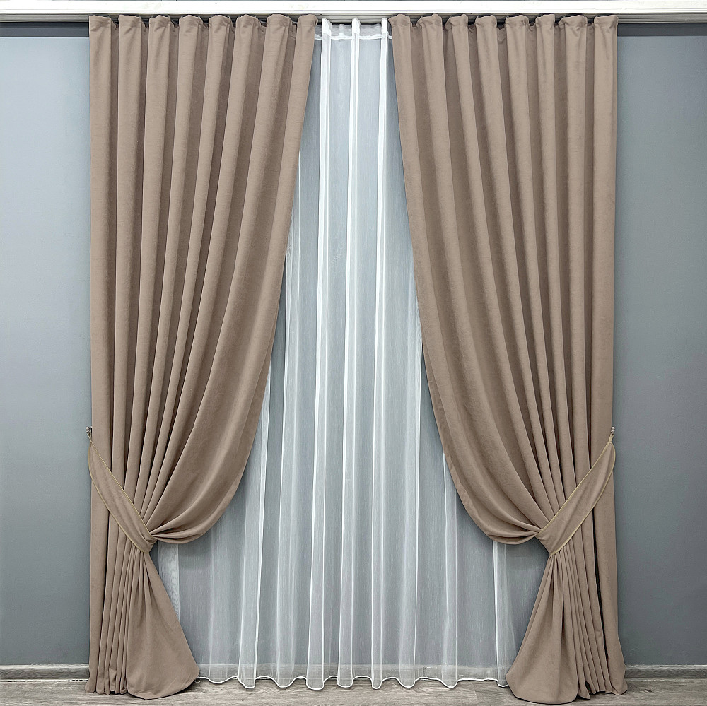 Шторная ткань микровелюр Petek YL цвет какао 2016ш Киев - изображение 8