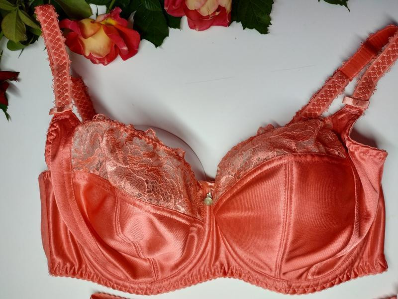 Комплект жіночої білизни з м'якою чашкою 85D абрикосового кольору ava ава 1308 Славута - фото 3