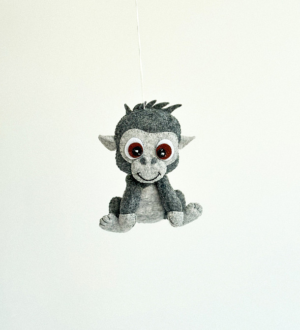 Мягкая фетровая игрушка горилла ручной работы – безопасная развивающая игрушка Киев - изображение 7