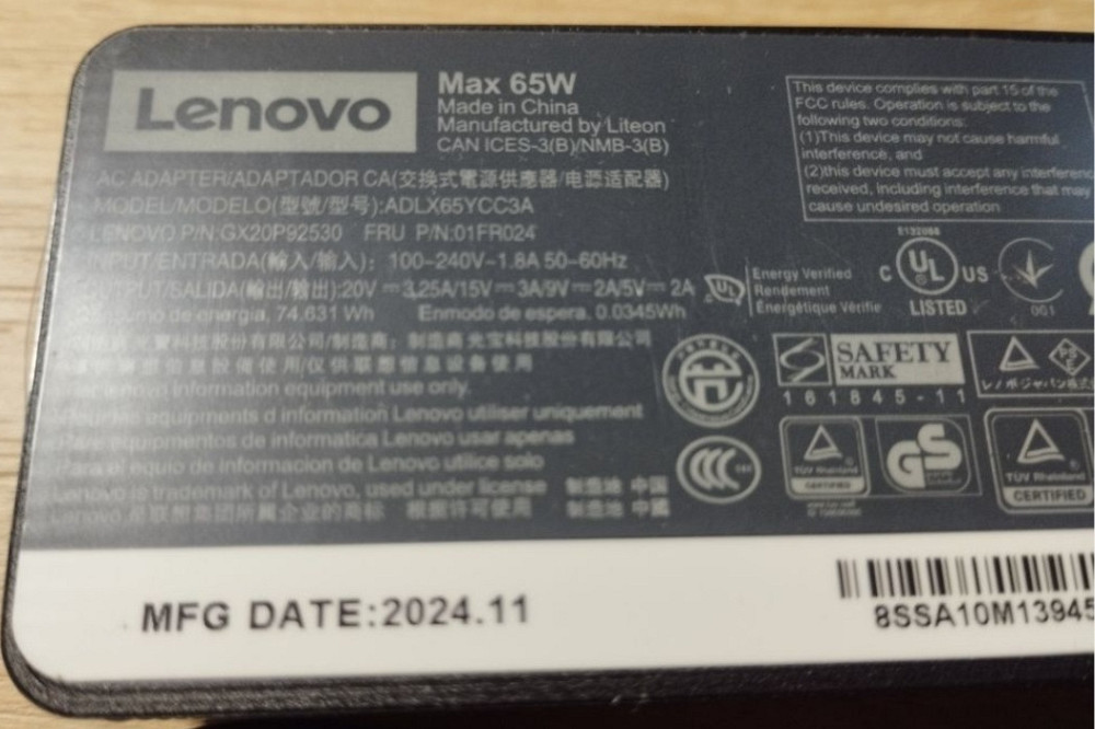 Зарядное устройство Lenovo USB Type-c 65вт. Новое. Киев - изображение 3