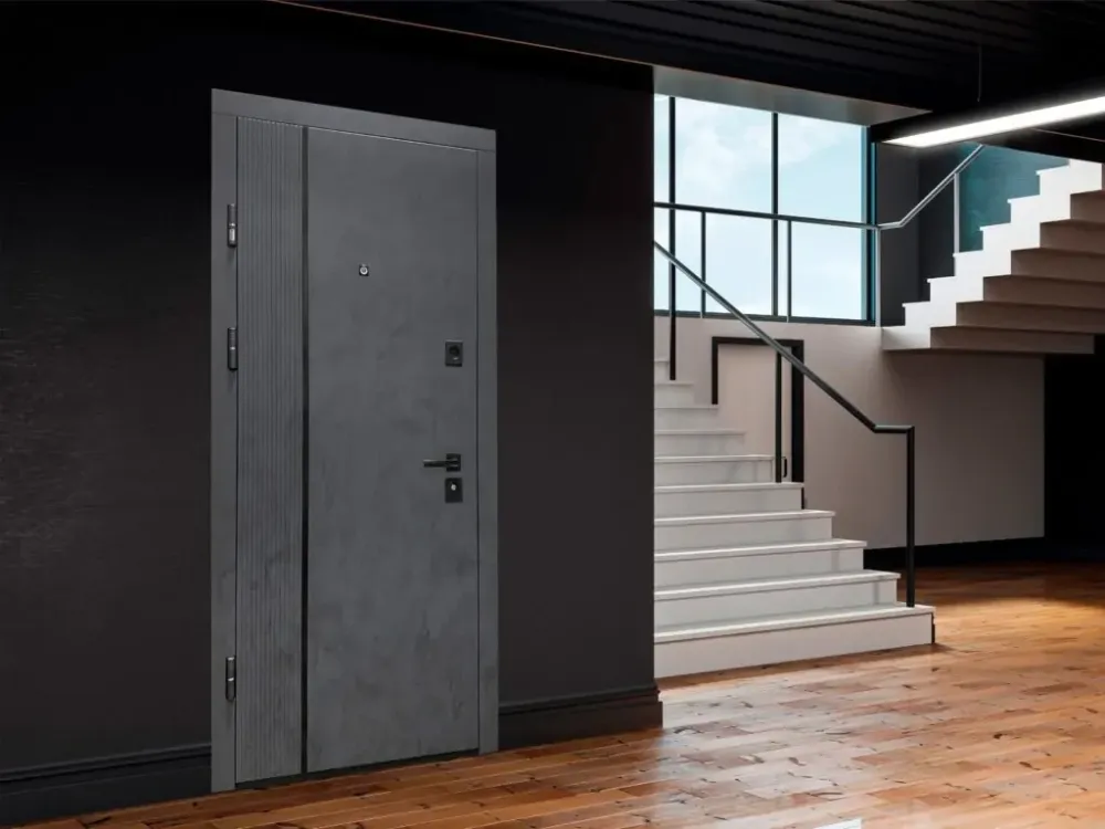 Двері вхідні Міністерство дверей П-3К-573 Квартира Бетон Антрацит / Бетон сніжний 860х2050 мм Київ - фото 3