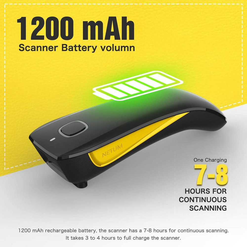 Беспроводной 1D/2D сканер штрихкодов Netum C750, USB/Bluetooth,аккумулятор 1200 мАч,компактный и эргономичный Киев - изображение 7