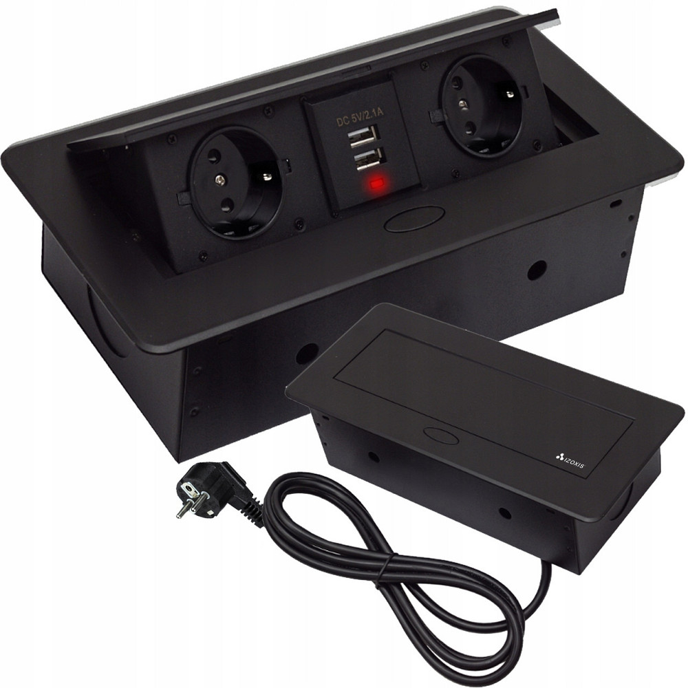 Прихована Розетка електрична настільна 2 USB та 2 розетки Izoxis (21446) Нововолинськ - фото 1