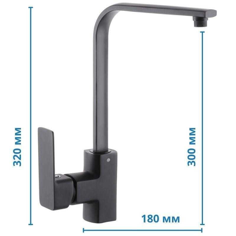 Кухонний змішувач Haiba Kubus 017 чорний HB3933 Харків - фото 2