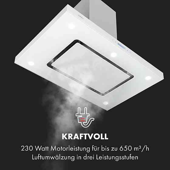 Острівна витяжка Valeria 90 см 6503/год touch EEC A LED скло неіржавка сталь білий (Німеччина, читати Рівне