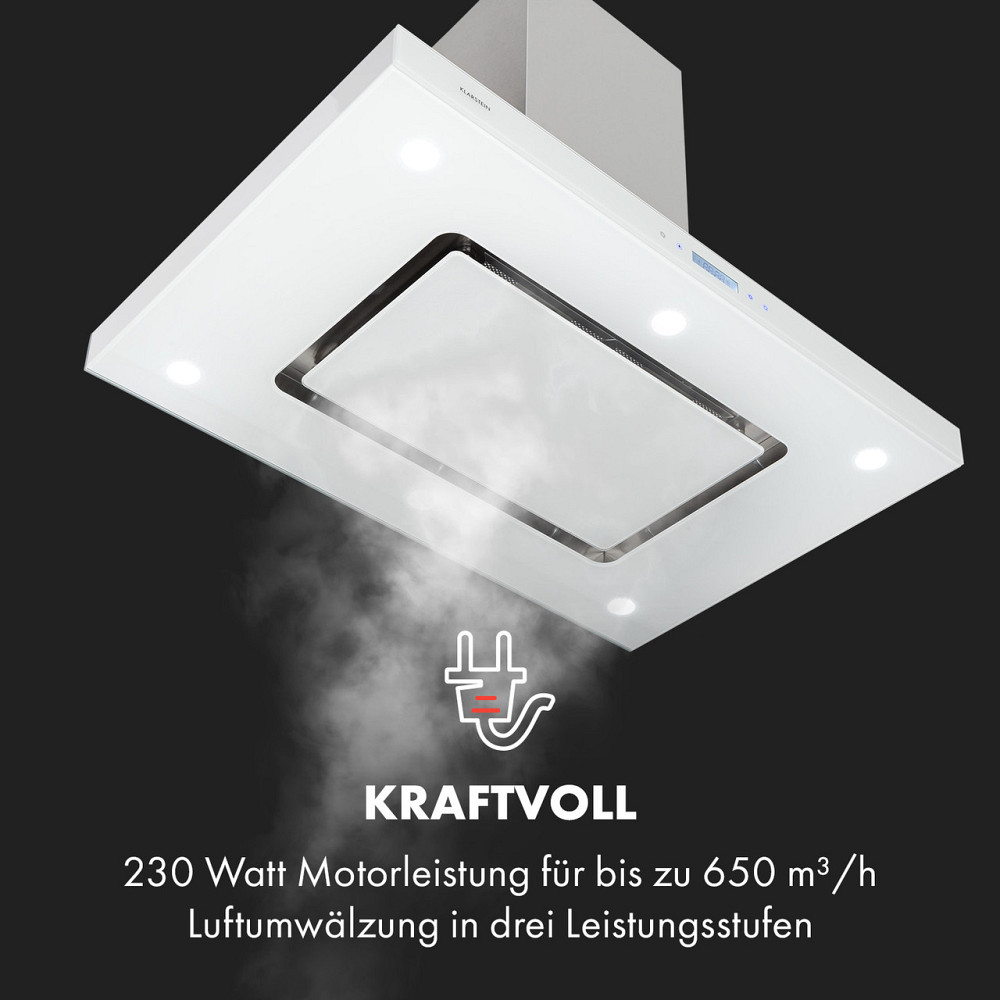 Острівна витяжка Valeria 90 см 6503/год touch EEC A LED скло неіржавка сталь білий (Німеччина, читати Рівне - фото 6