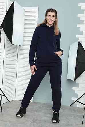 Теплий спортивний костюм "Whisper" оптом | Батал 54-56, Темно-синій Київ