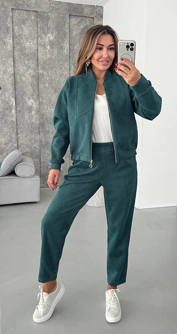 Женский повседневный костюм двойка замша на дайвинге Бутылка, S-M Одесса - изображение 3
