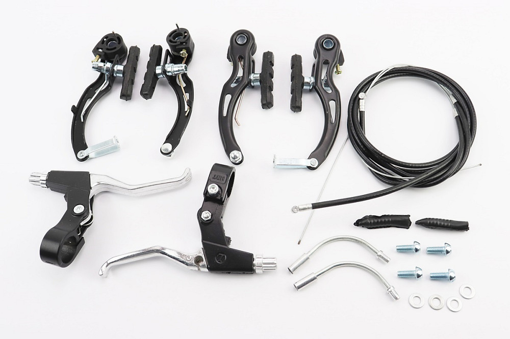 Гальмо V-brake 115мм (2 колеса) з ручками, тросами, чорне PC/ST Киев - изображение 1