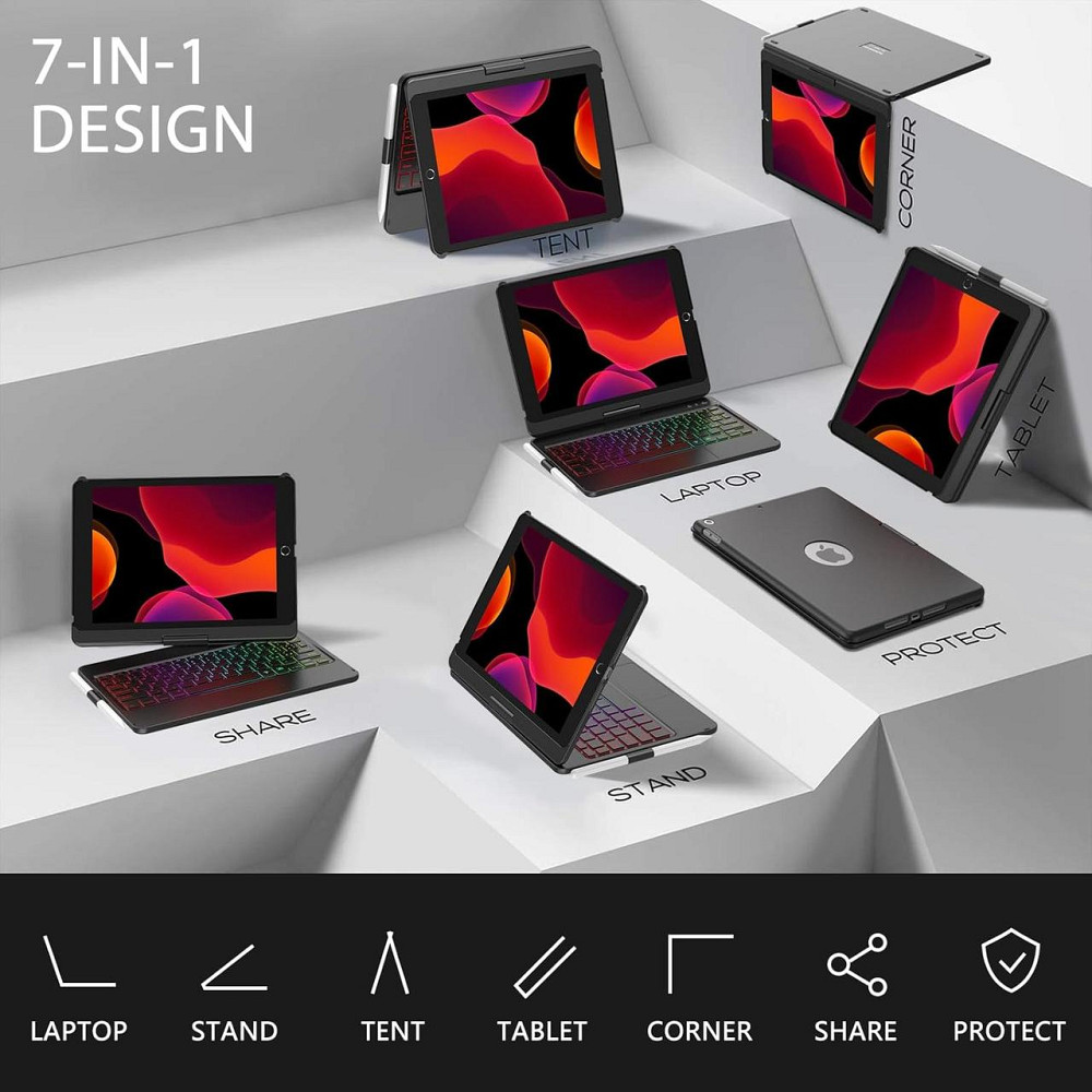 Фирменный защитный чехол AMZCASE с Bluetooth клавиатурой для iPad 10.2 (2019/20/21)/pro10.5(2017)/Air 3 10.5 Днепр - изображение 6