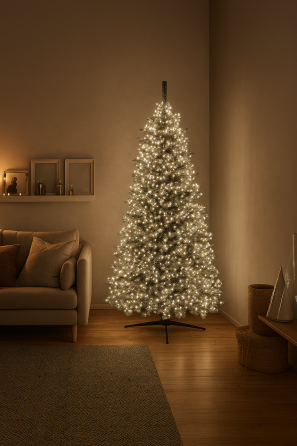 Новорічна гірлянда Хвойна лапа 100 м 3000 LED білий провід Біле сяйво D3000L100MWW Київ