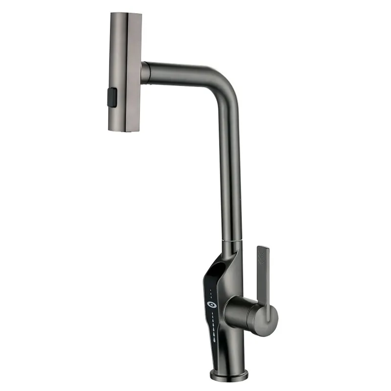 Кухонний змішувач Mixxus FALCON 014 GRAPHITE з висувною лійкою, 4 режими та індикатором температури Харків - фото 1