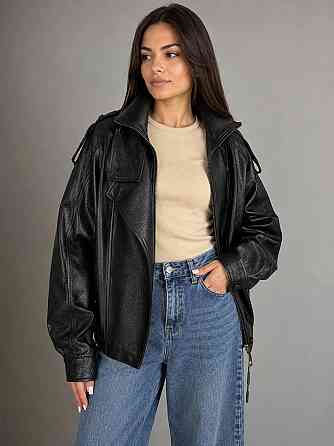 Куртка женская Lady Yep 30581 из экокожи косуха оверсайз черная, черный, S Киев