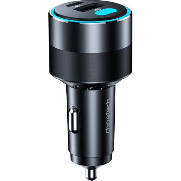 Автозарядка 3xUSB 124W (2xUSB-C+USB-A) PD3.0 100W чорна Choetech Винница - изображение 2