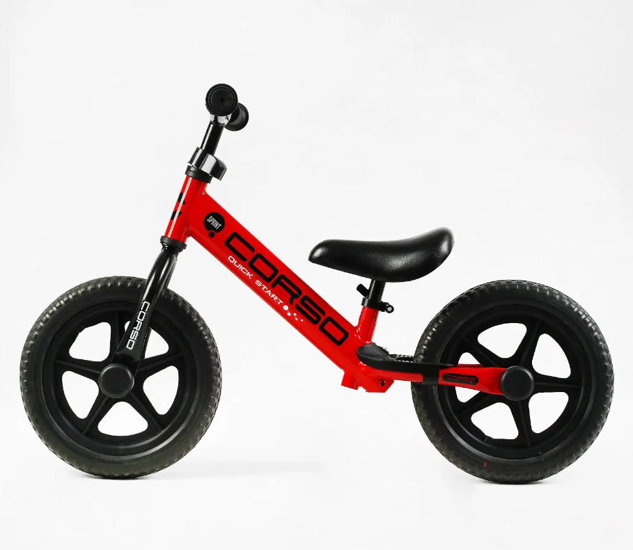 Велобіг CORSO Sprint сталева рама колеса 12 EVA та підставка для ніг Червоний (JR-74115) Чернігів - фото 2