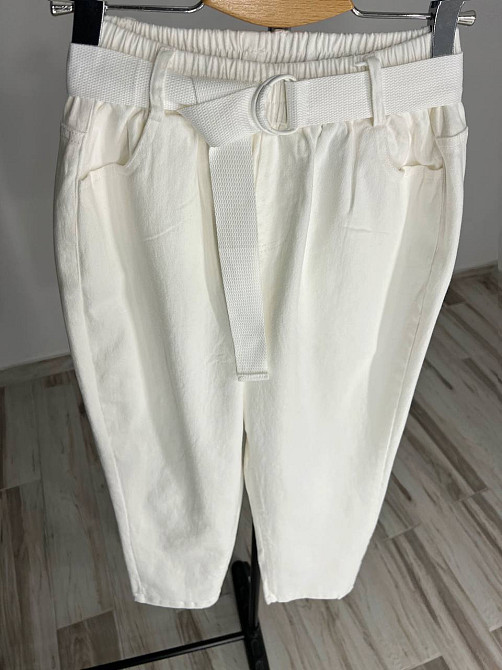 Джинси жіночі A-N 25072 MOM банани талія на резинці з ременем білі, білий, M, M, 77 см, 105 см Київ - фото 8