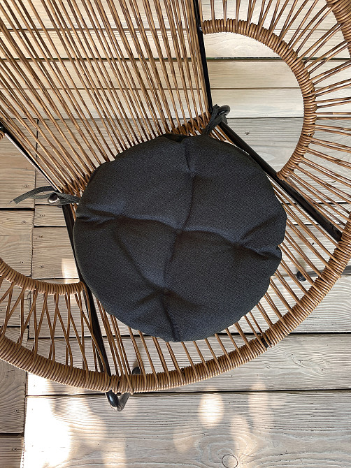 Подушка для стульев (38x38х5 см) круглая Decorator Мальмо цвет графитовый 84-048 Киев - изображение 2