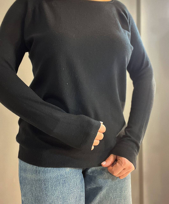 Джемпер жіночий ACCORDDREAM 9377 тонкий светр простий базовий однотонний, чорний, one size Київ - фото 10