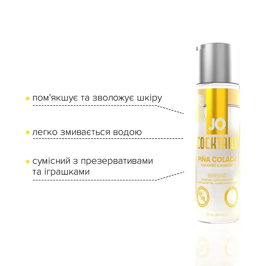Лубрикант на водній основі System JO Cocktails - Pina Colada без цукру, рослинний гліцерин (60 мл) Львів - фото 3