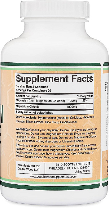 Магній хлорид Double Wood Magnesium Chloride 1000 mg 180 capsules Луцьк - фото 2
