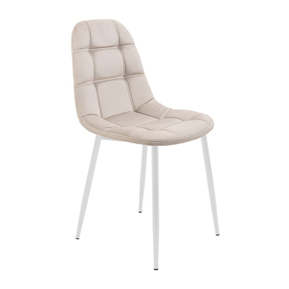 Стілець крісло м'який SplitDesign U Jasmine 21 білі ніжки Кремовий Київ - фото 1