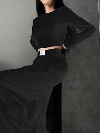 Жіночий костюм штани з лонгслівом Чорний 42/44 Харків