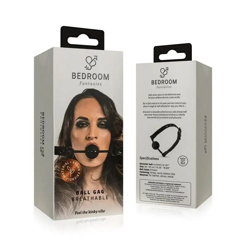 Кляп Bedroom Fantasies Ball Gag Breathable Silicone - Black Львів - фото 8