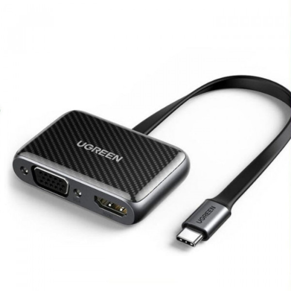 Перехідник USB 2.0 --> HDMI+VGA (HDMI 1.4b) CM303 чрний Ugreen (70549) Київ - фото 1