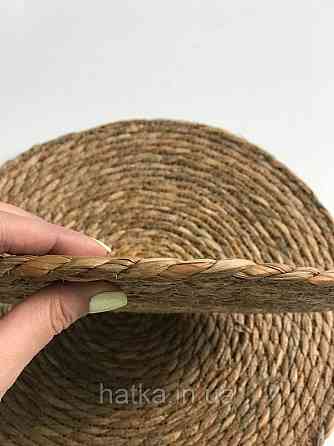 Підтарельник плетений солом'яний "Темна натура" 38 см темний натуральний Київ