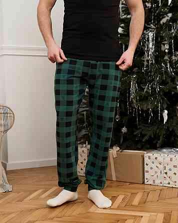 Чоловічі піжамні штани — зелена-чорна карта Tom John 2008Ш Київ