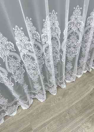 Тюль фатин с вышивкой и люрексом цвет холодный белый 1571т Киев