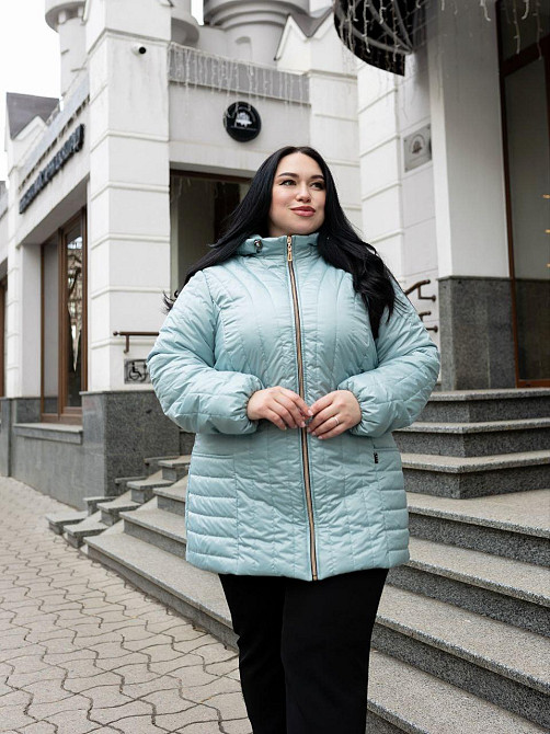 Женская демисезонная куртка средней длины стёганная больших размеров. 46-78р Киев - изображение 4