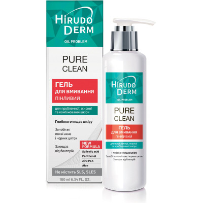 Гель для вмивання Біокон Hirudo Derm Oil Problem Pure Clean 180 мл (4820008318695) Вінниця - фото 1