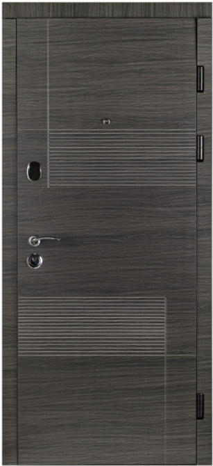 Двері вхідні Наші Двері Стандарт ПВХ Ескада 1 Венге сірий горизонт 860х2040 мм Київ - фото 1