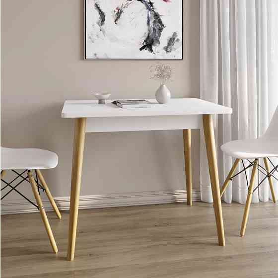 Обеденный стол LION Маями-2 деревянные ножки Нимфея Альба (белый) (LION-041003) Львов