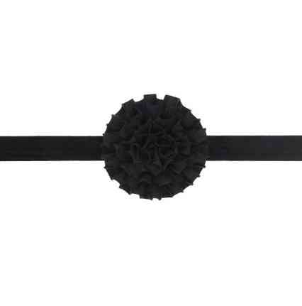 Чорна пов'язка для дітей на голову - розмір універсальний (на резинці), квітка 7см Київ