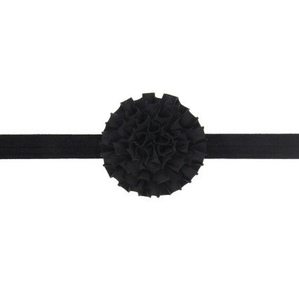Чорна пов'язка для дітей на голову - розмір універсальний (на резинці), квітка 7см Київ - фото 1