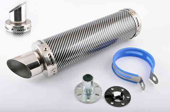 Глушник (тюнінг) 300 * 90mm, кріп. Ø48mm (нержавіюча сталь, карбон mod:2, прямоток, тип:3) Київ